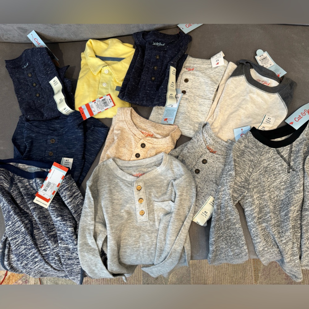 Bundle of 10 Cat and Jack T-shirts size 4t (plus a bonus long sleeve shirt).